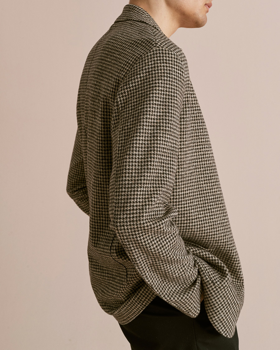Hombres | Blazers | Harris Wharf London | Dropped Shoulder Houndstooth Jacket Beige