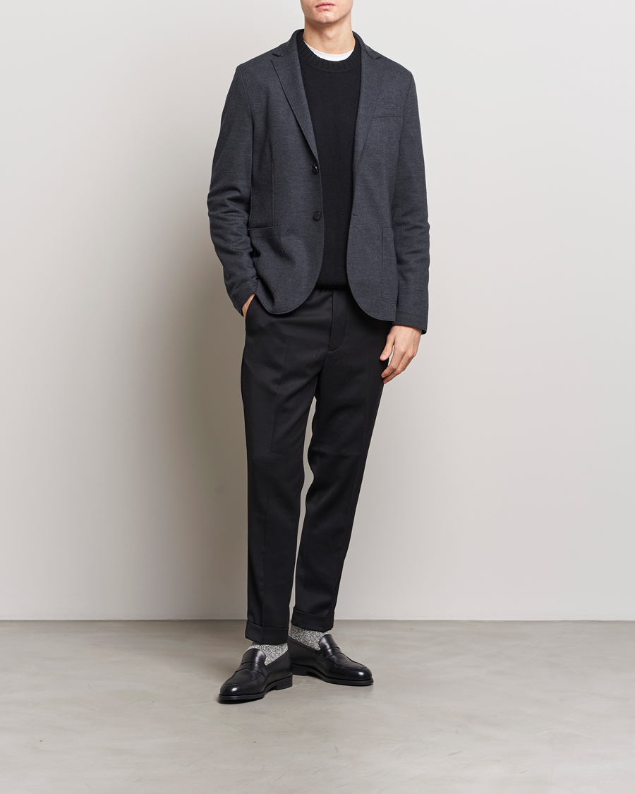 Hombres | Blazers | Harris Wharf London | Two Button Vented Superfine Merino Blazer Anthracite