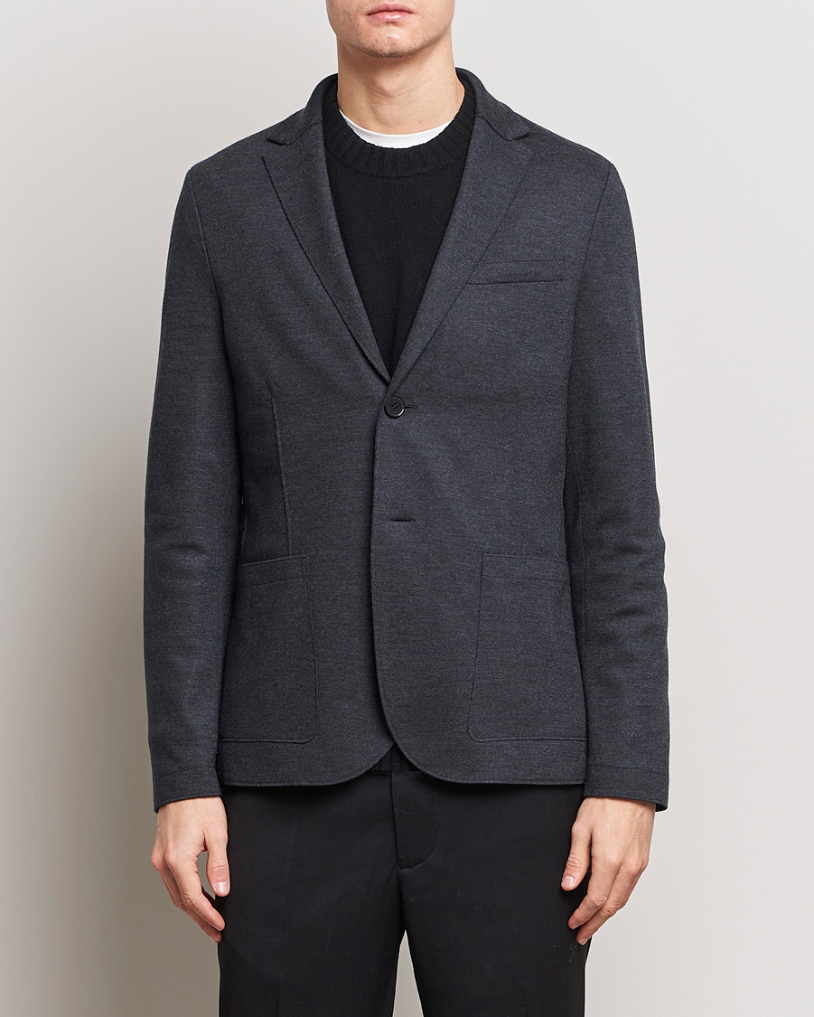 Hombres | Blazers | Harris Wharf London | Two Button Vented Superfine Merino Blazer Anthracite