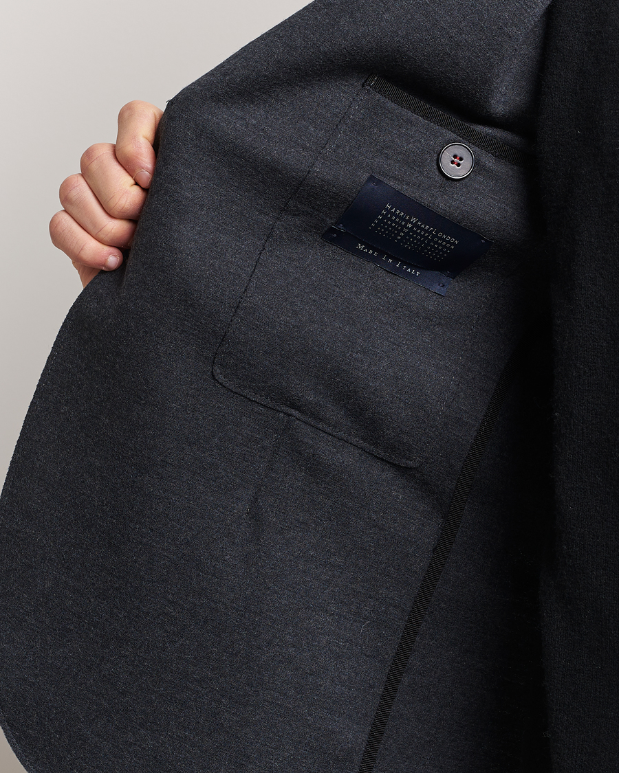 Hombres | Blazers | Harris Wharf London | Two Button Vented Superfine Merino Blazer Anthracite