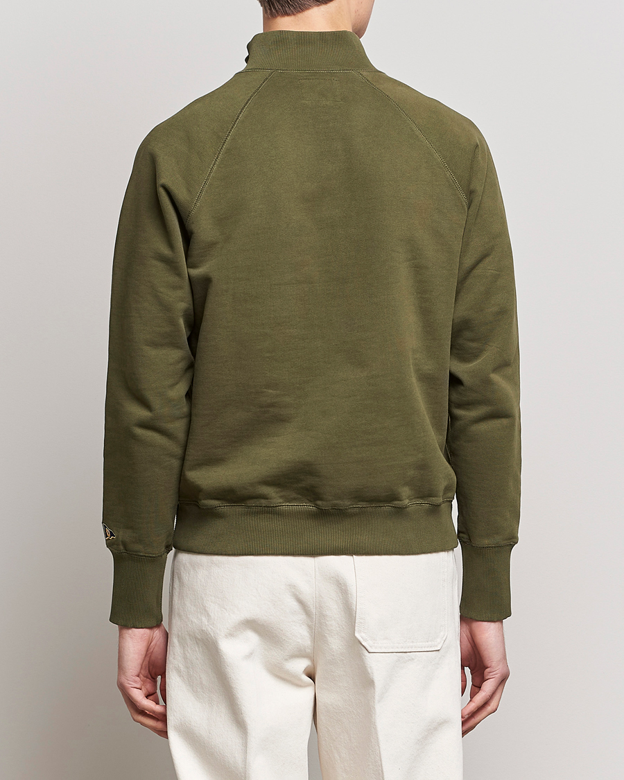 Hombres | Jerséis y prendas de punto | Drake's | Quarter Zip Sweatshirt Green