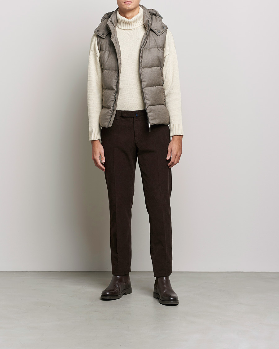 Hombres | Abrigos y chaquetas | MooRER | Fire Wool/Cashmere Hooded Vest Beige