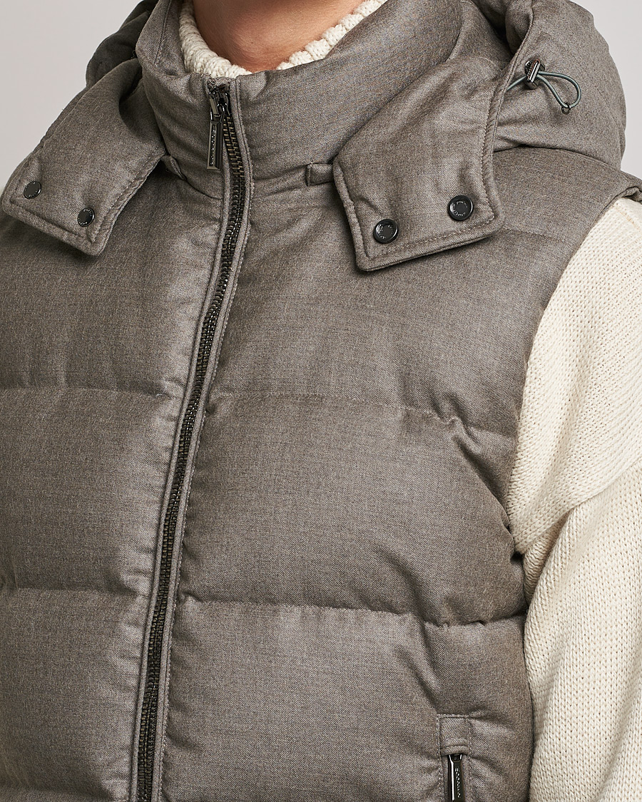 Hombres | Abrigos y chaquetas | MooRER | Fire Wool/Cashmere Hooded Vest Beige