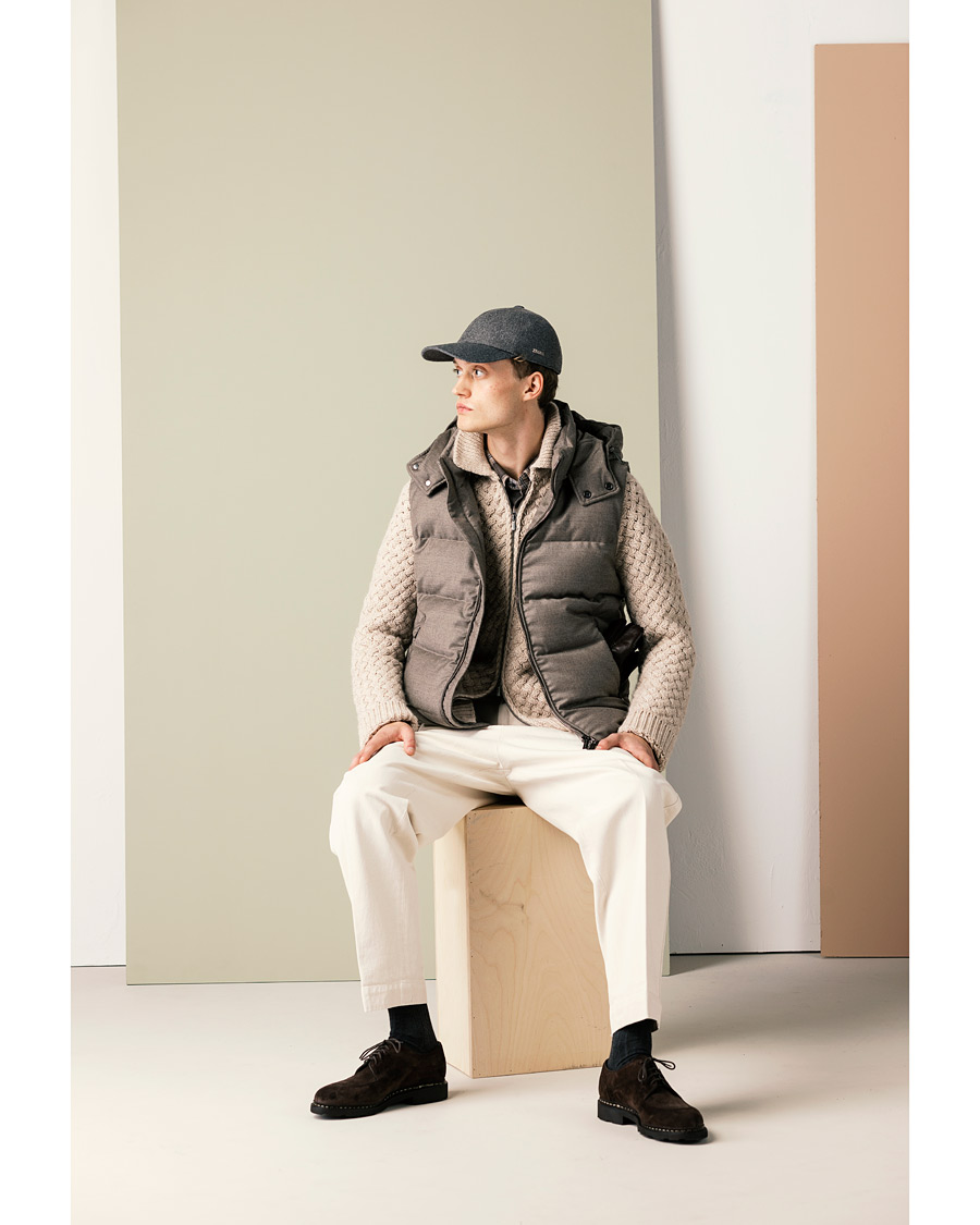 Hombres | Abrigos y chaquetas | MooRER | Fire Wool/Cashmere Hooded Vest Beige