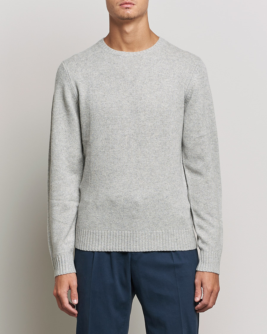 Hombres | Jerséis y prendas de punto | Stenströms | Yak/Merino Crew Neck Grey