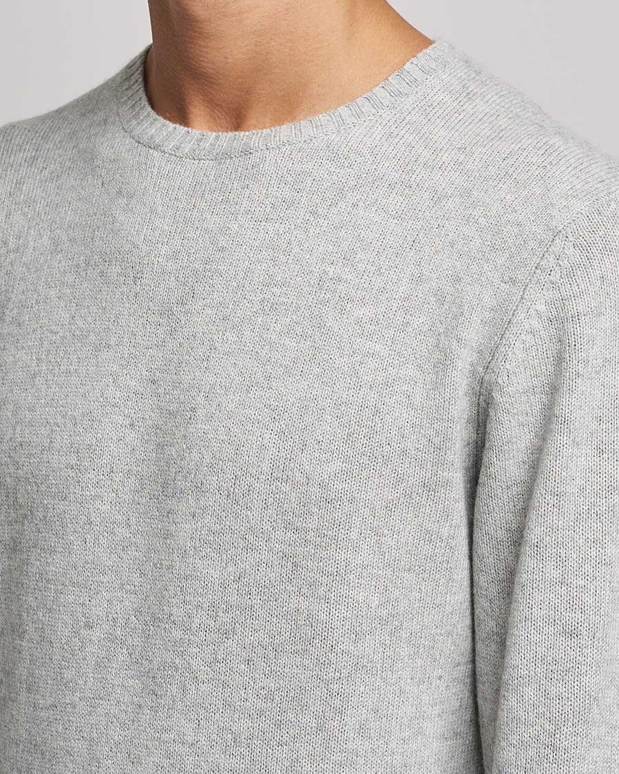 Hombres | Jerséis y prendas de punto | Stenströms | Yak/Merino Crew Neck Grey