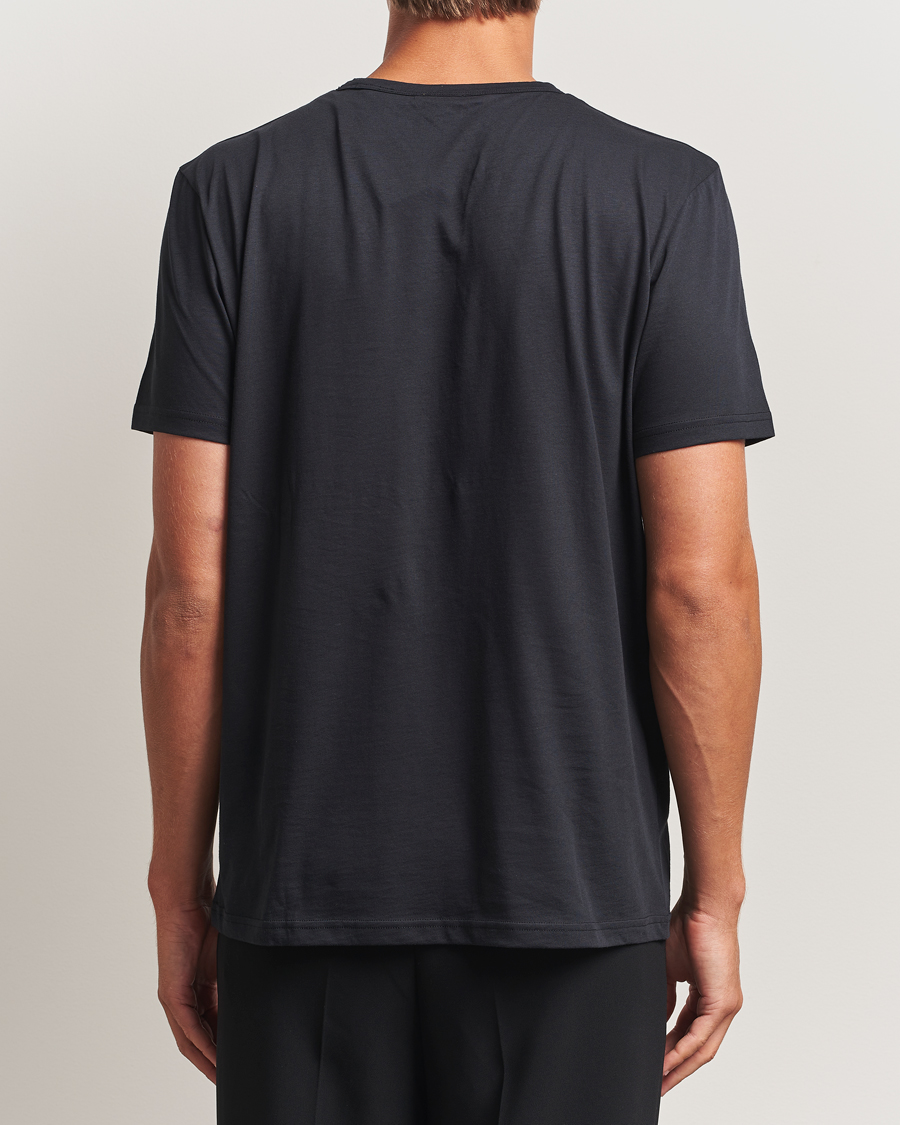 Hombres | Camisetas | Stenströms | Solid Cotton T-Shirt Black