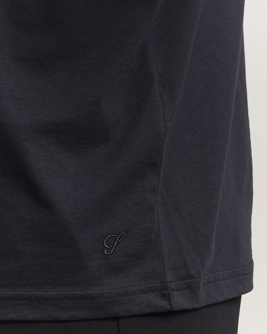Hombres | Camisetas | Stenströms | Solid Cotton T-Shirt Black