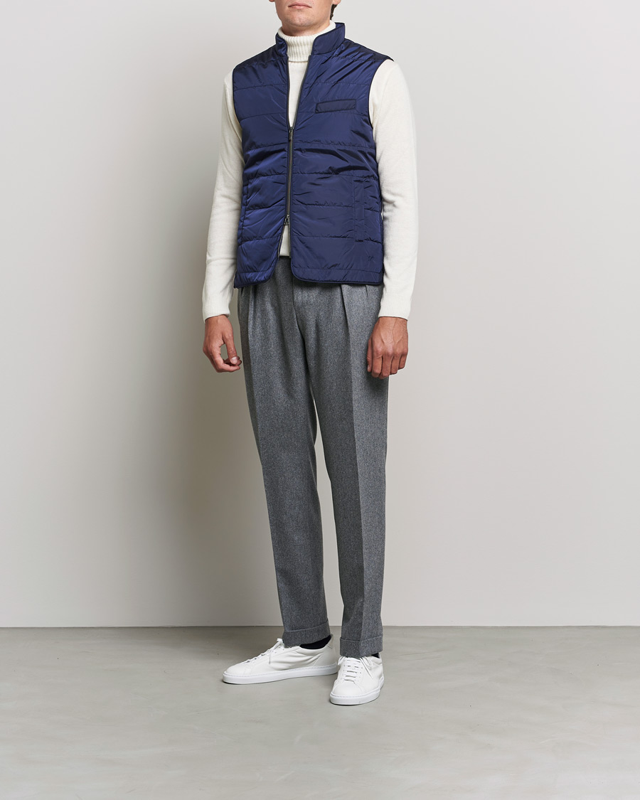 Hombres | Chalecos | Stenströms | Padded Nylon Vest Navy