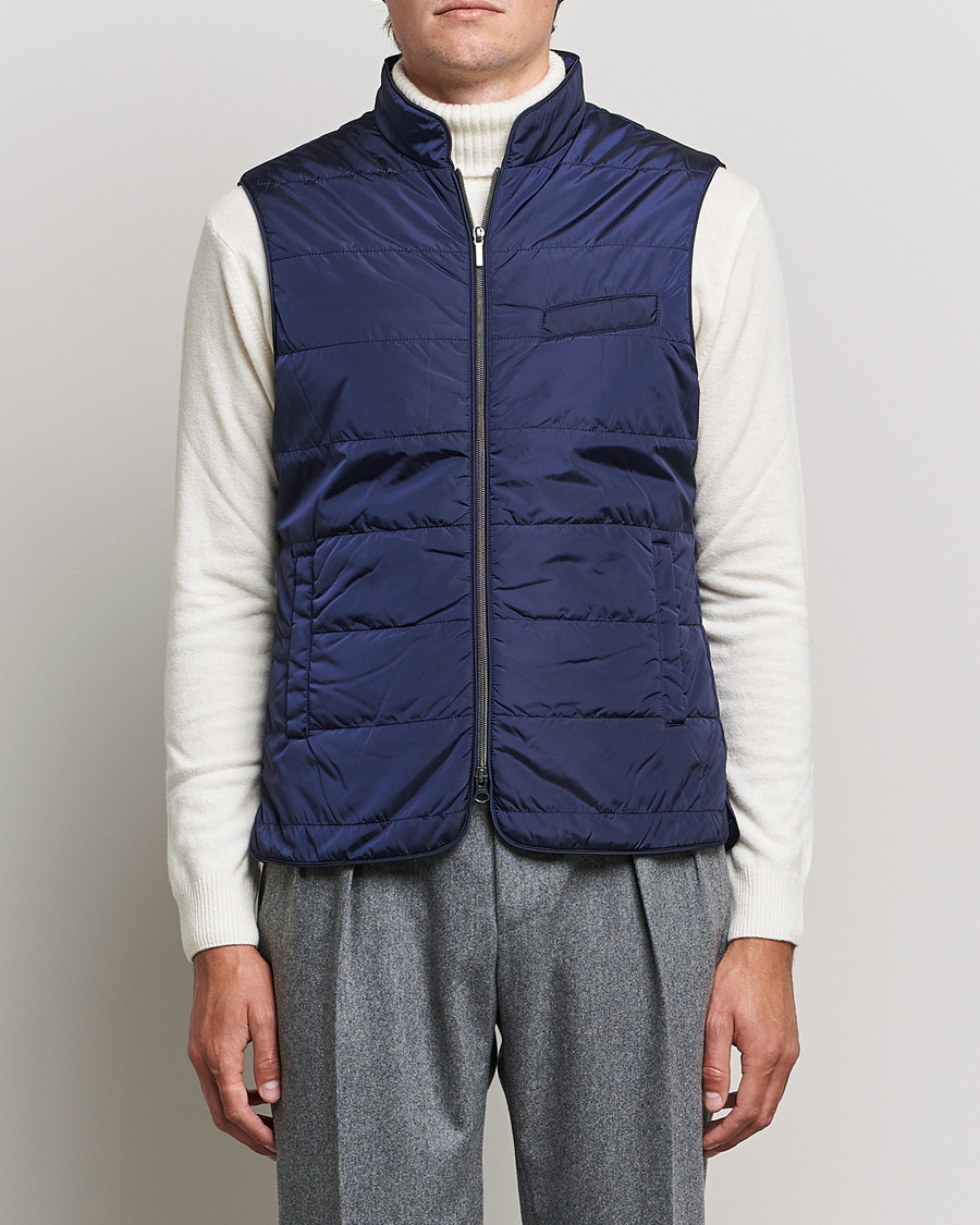 Hombres | Chalecos | Stenströms | Padded Nylon Vest Navy