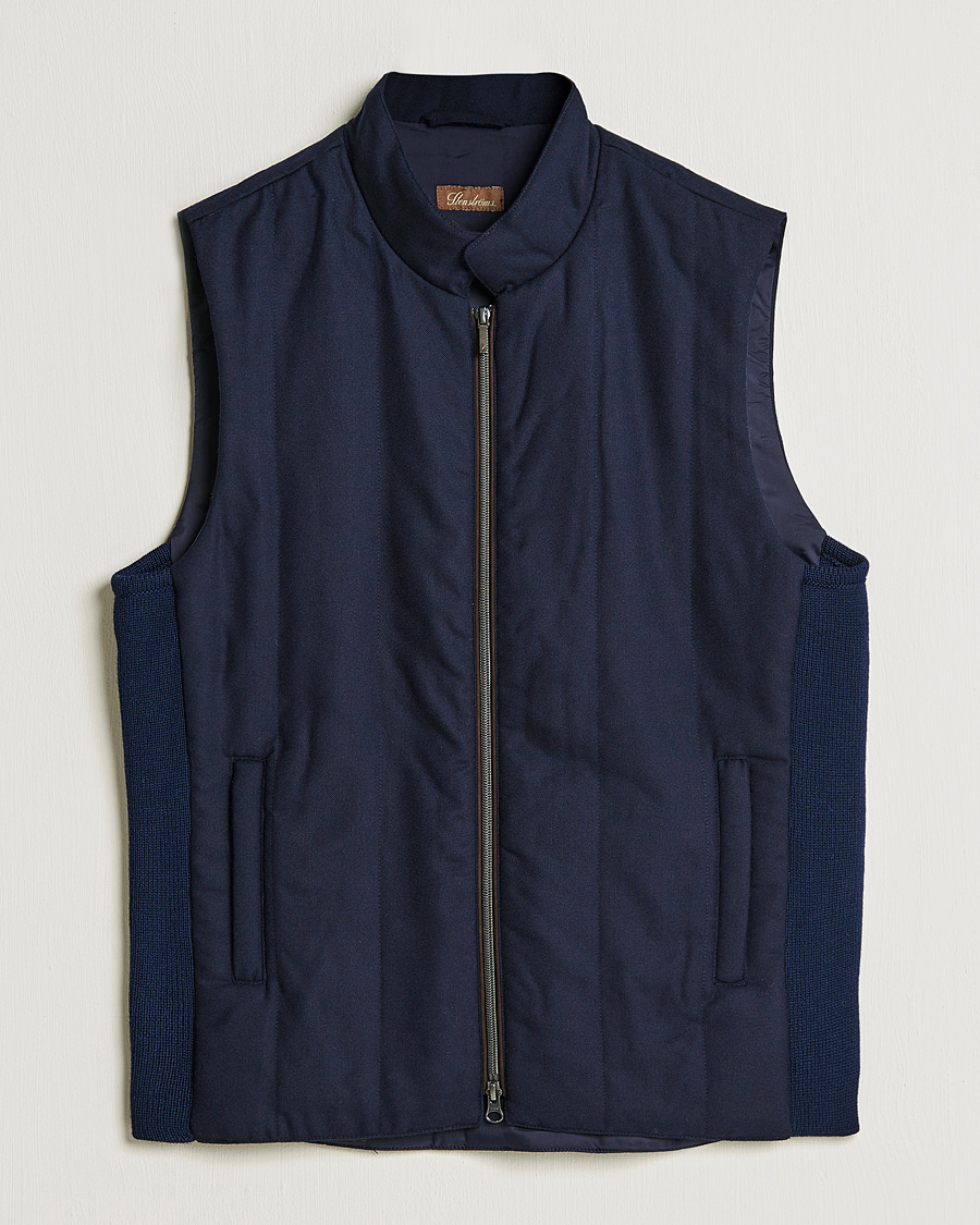 Hombres | Abrigos y chaquetas | Stenströms | Hybrid Flannel Vest Navy