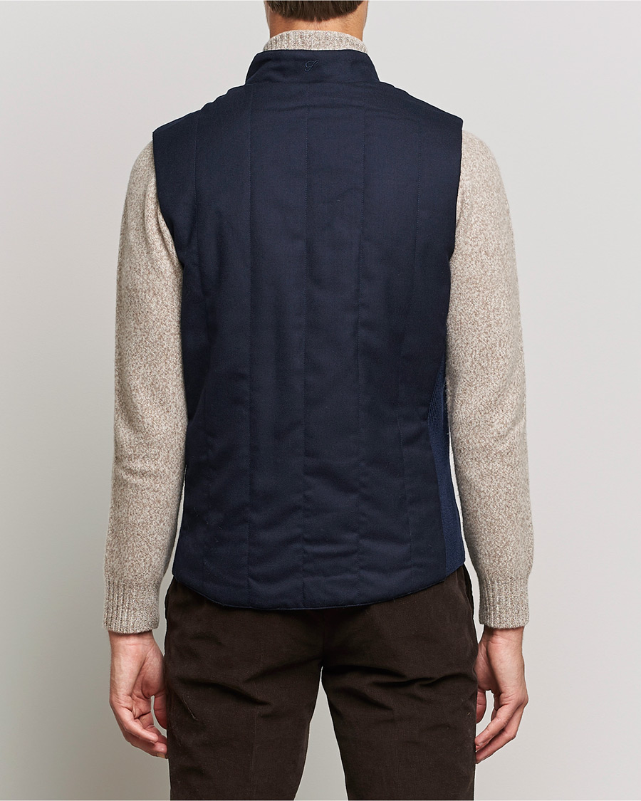 Hombres | Abrigos y chaquetas | Stenströms | Hybrid Flannel Vest Navy