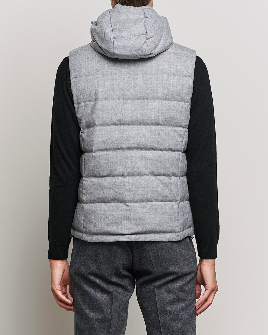Hombres | Abrigos y chaquetas | Stenströms | Hooded Flannel Vest Grey