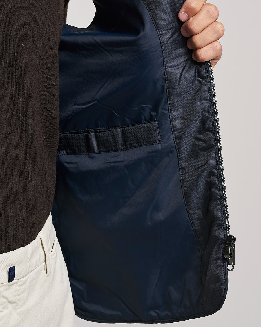 Hombres | Abrigos y chaquetas | Stenströms | Houndstooth Padded Nylon Vest Navy