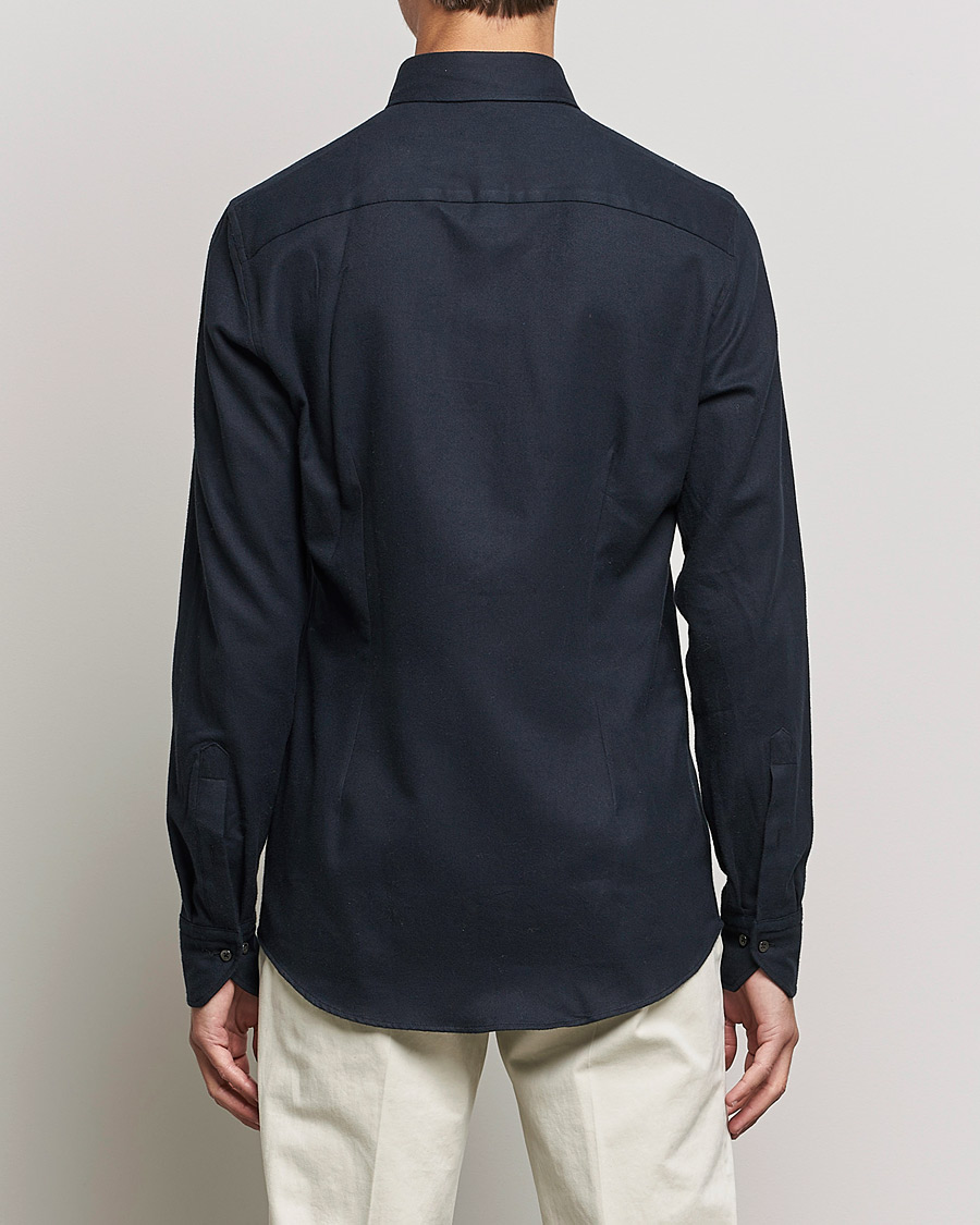 Hombres | Camisas | Stenströms | Slimline Flannel Shirt Black