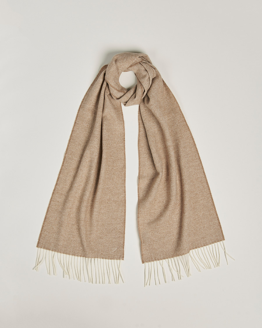 Hombres | Stenströms Herringbone Wool Scarf Beige | Stenströms | Herringbone Wool Scarf Beige