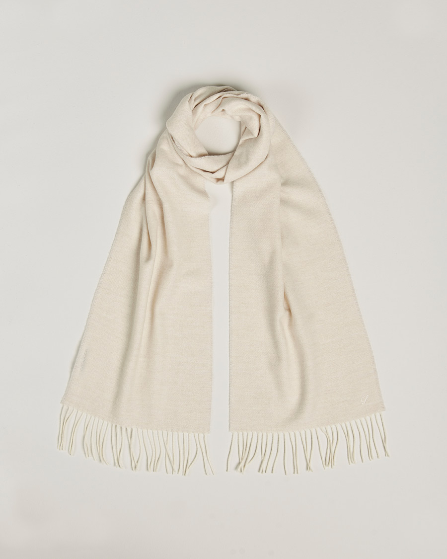 Hombres | Stenströms Herringbone Wool Scarf Creme White | Stenströms | Herringbone Wool Scarf Creme White