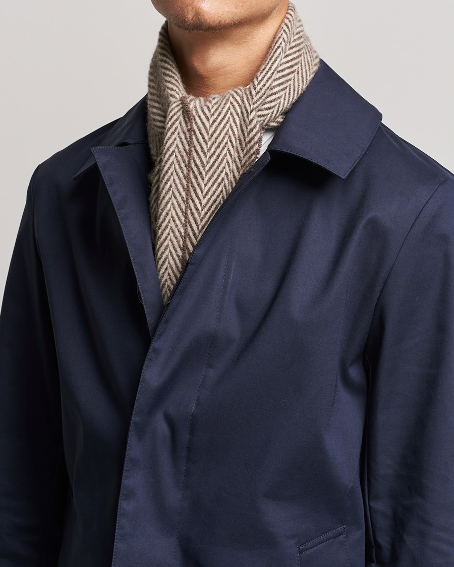 Hombres | Stenströms Large Herringbone Wool Scarf Brown | Stenströms | Large Herringbone Wool Scarf Brown