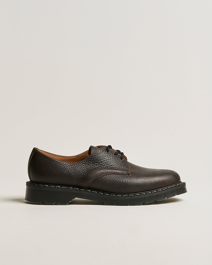 Hombres | Solovair 3 Eye Gibson Shoe Dark Brown Grain | Solovair | 3 Eye Gibson Shoe Dark Brown Grain