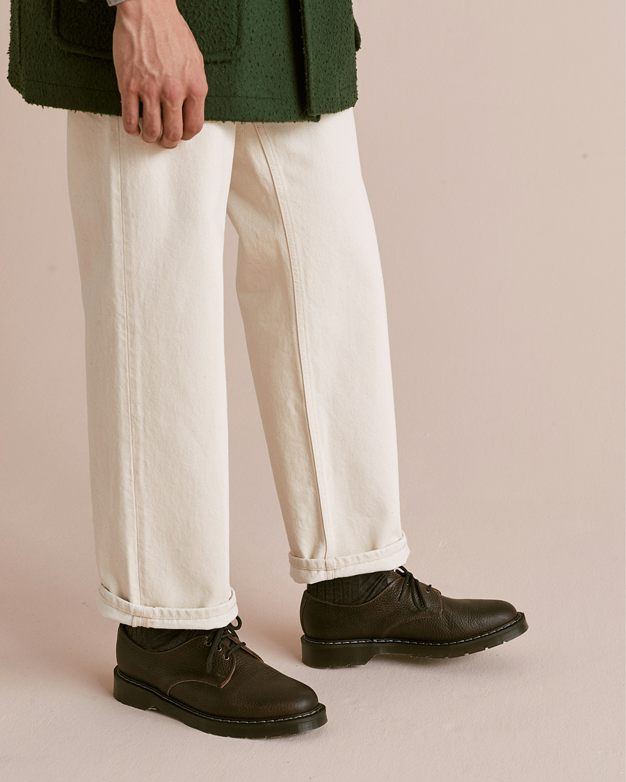 Hombres | Solovair 3 Eye Gibson Shoe Dark Brown Grain | Solovair | 3 Eye Gibson Shoe Dark Brown Grain