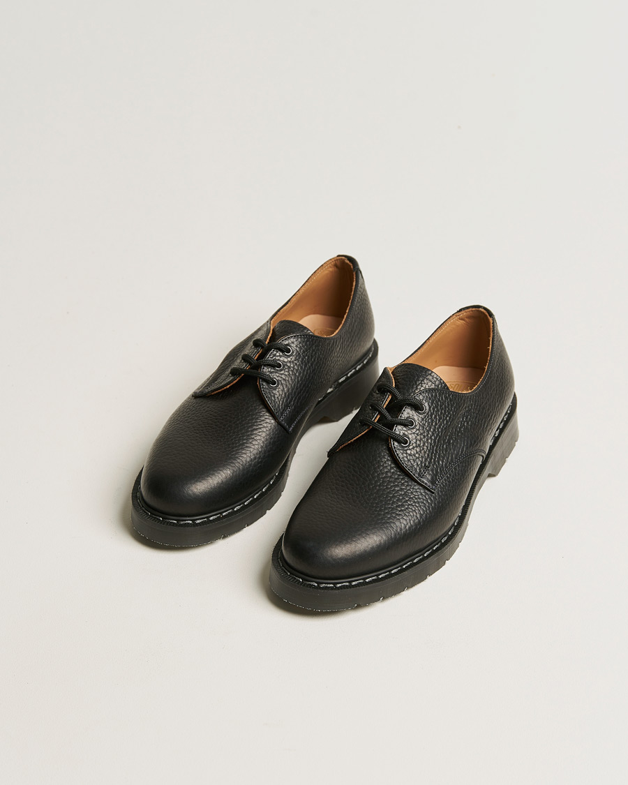 Hombres | Solovair 3 Eye Gibson Shoe Black Grain | Solovair | 3 Eye Gibson Shoe Black Grain