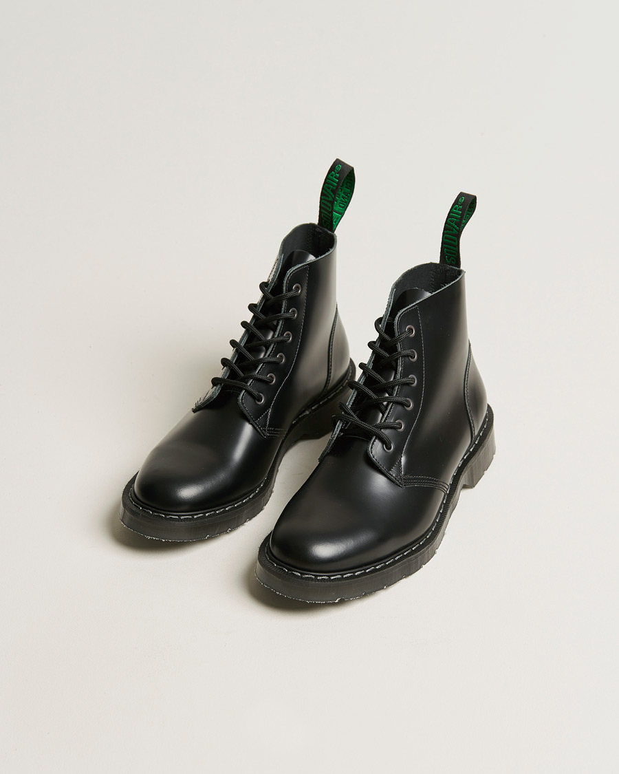 Hombres | Botas | Solovair | 6 Eye Astronaut Boot Black Shine