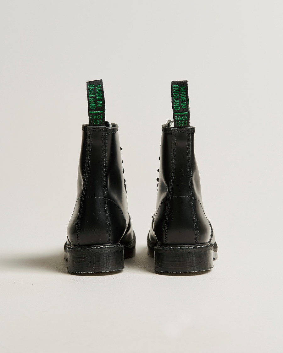 Hombres | Botas | Solovair | 8 Eye Derby Boot Black Shine