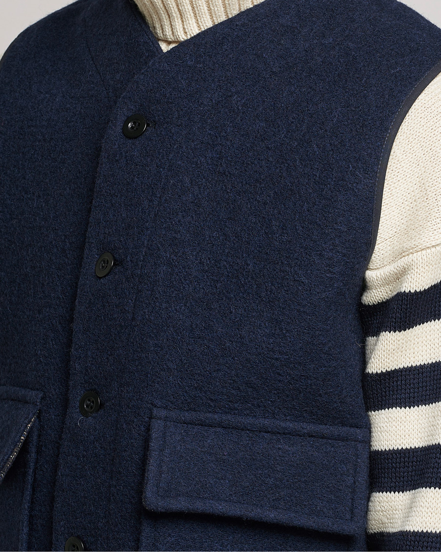 Hombres | Abrigos y chaquetas | Gloverall | Roger Double Face Gilet Navy/Brown