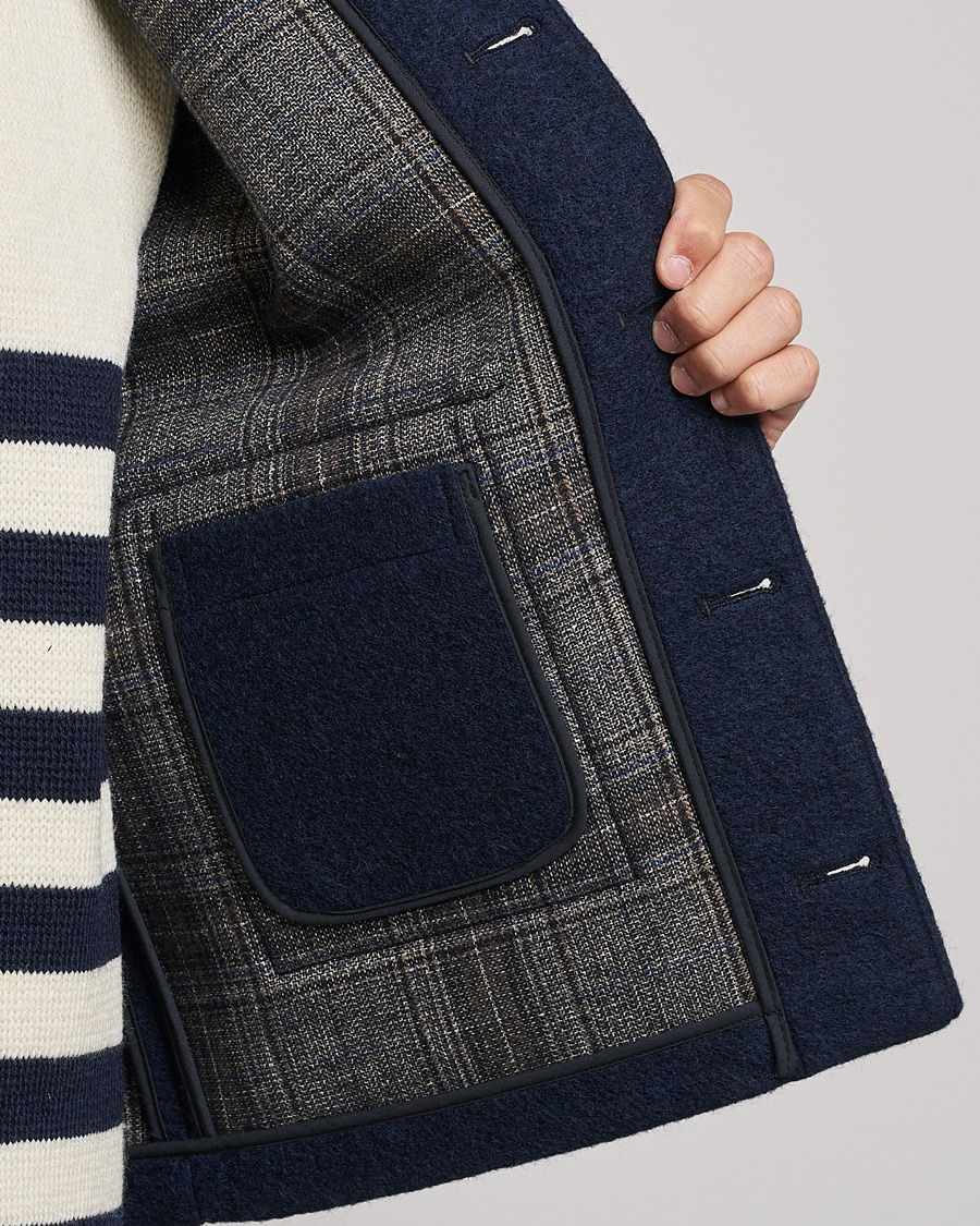 Hombres | Abrigos y chaquetas | Gloverall | Roger Double Face Gilet Navy/Brown