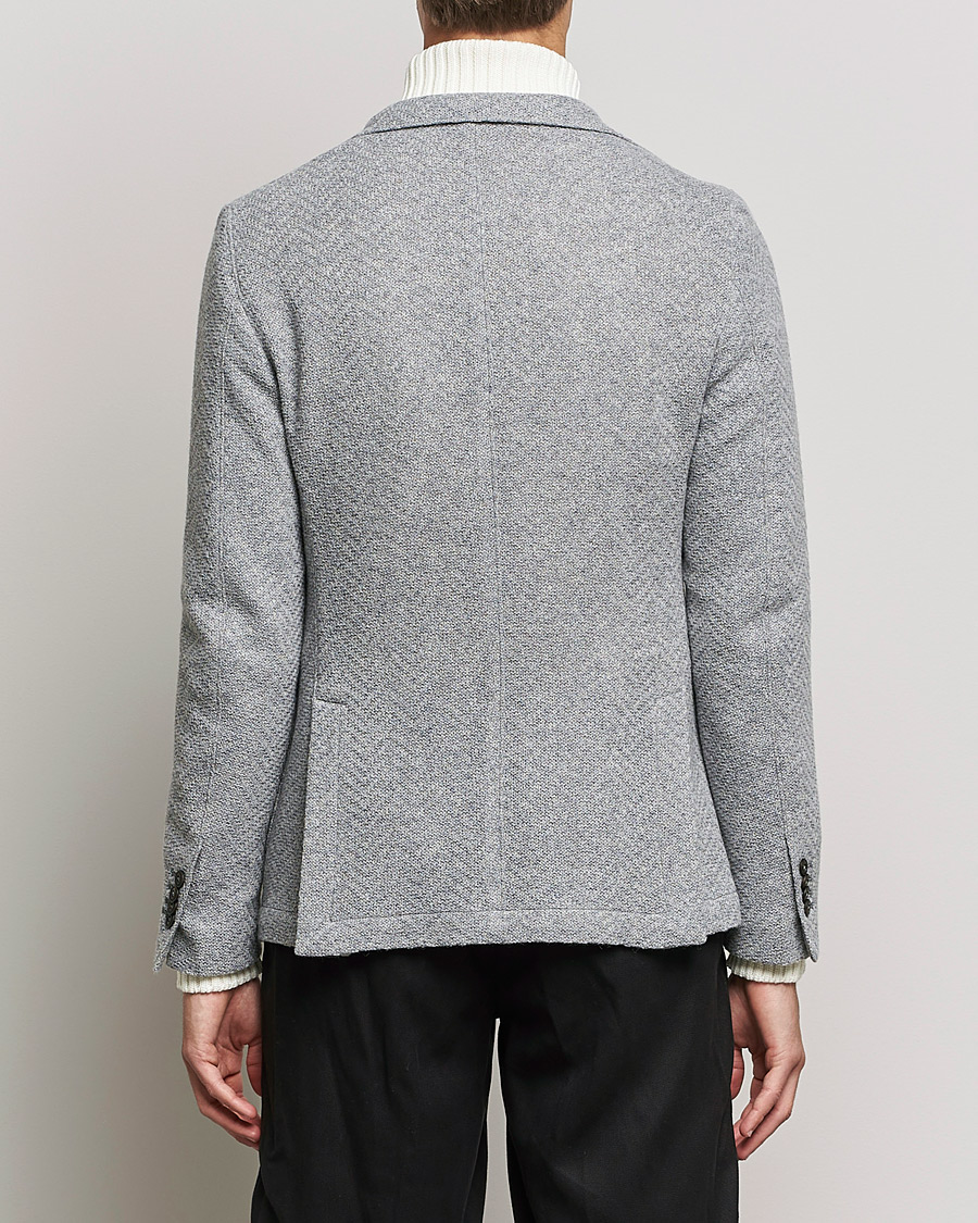 Hombres | Blazers | L.B.M. 1911 | Punto Knitted Wool Structure Blazer Grey