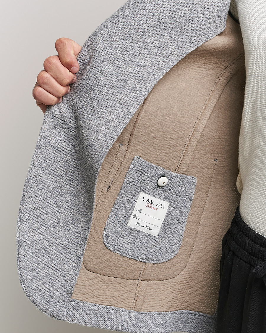 Hombres | Blazers | L.B.M. 1911 | Punto Knitted Wool Structure Blazer Grey