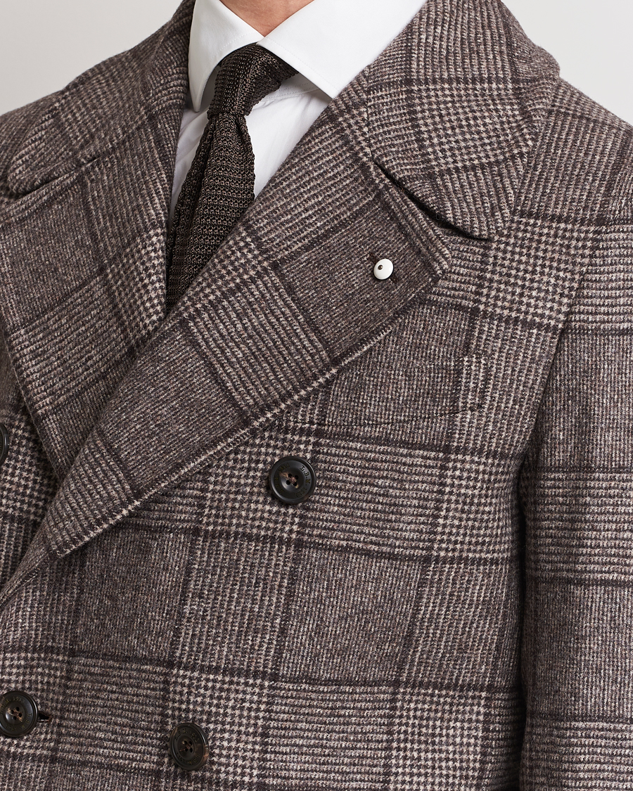 Hombres | Abrigos y chaquetas | L.B.M. 1911 | Double Breasted Checked Wool Coat Brown