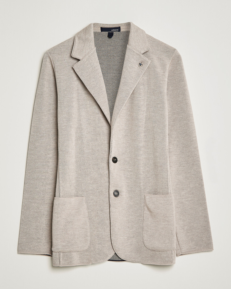 Hombres | Blazers | Lardini | Knitted Wool Blazer Beige