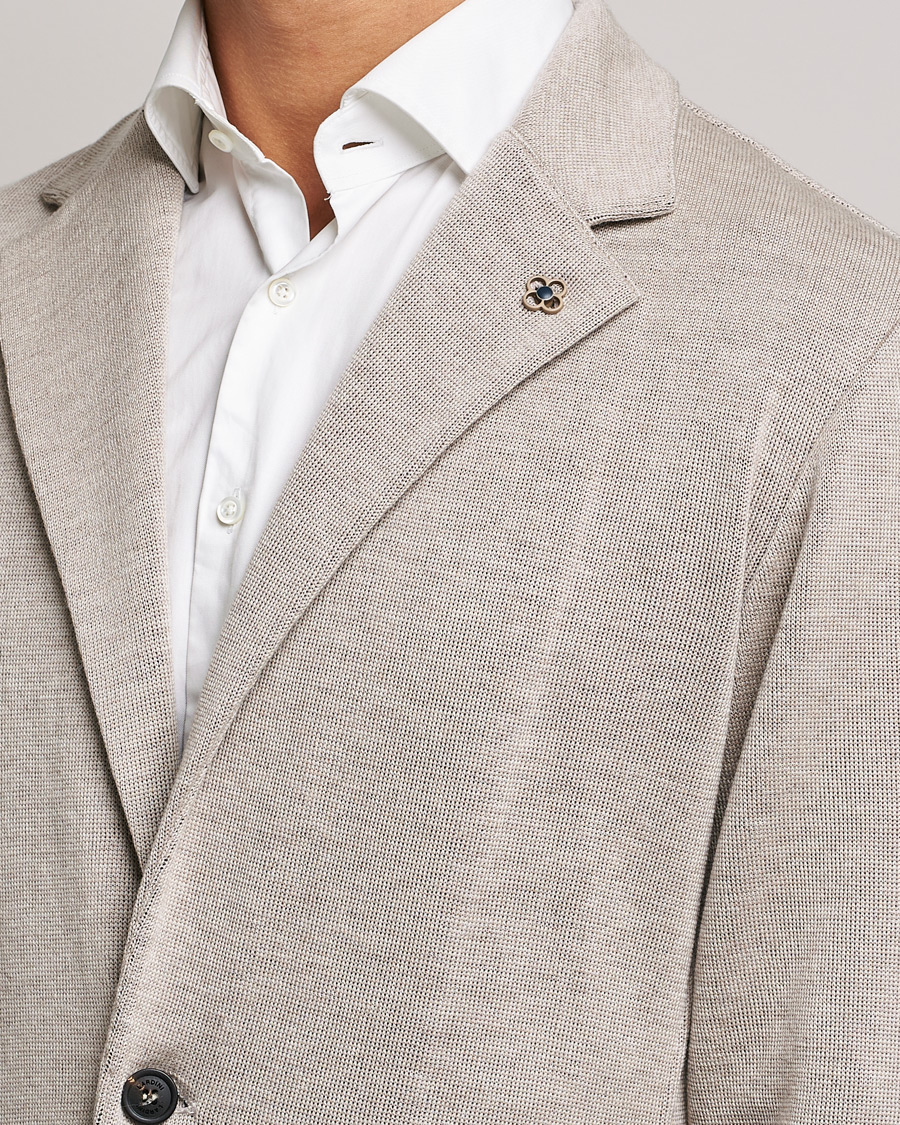 Hombres | Blazers | Lardini | Knitted Wool Blazer Beige