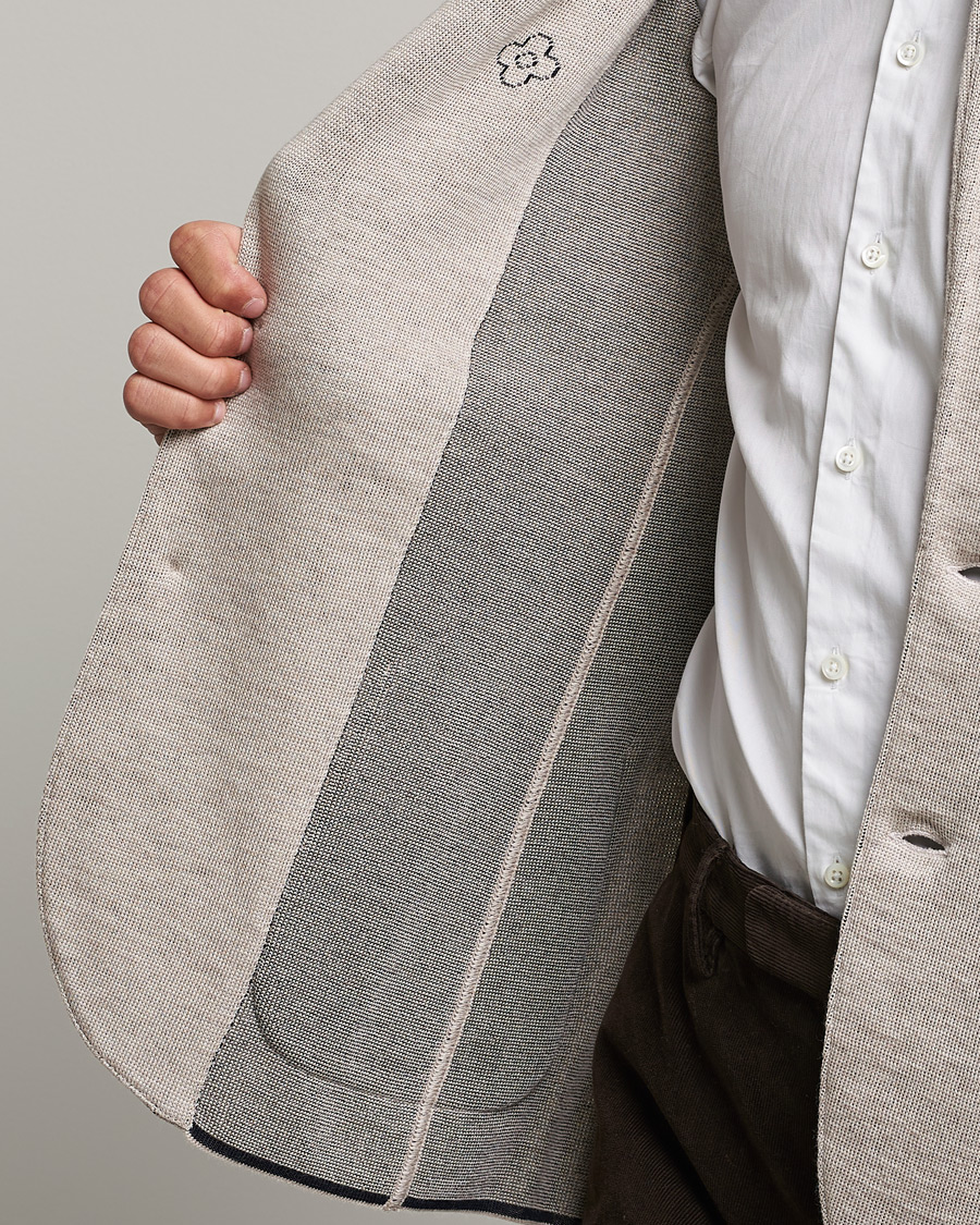 Hombres | Blazers | Lardini | Knitted Wool Blazer Beige
