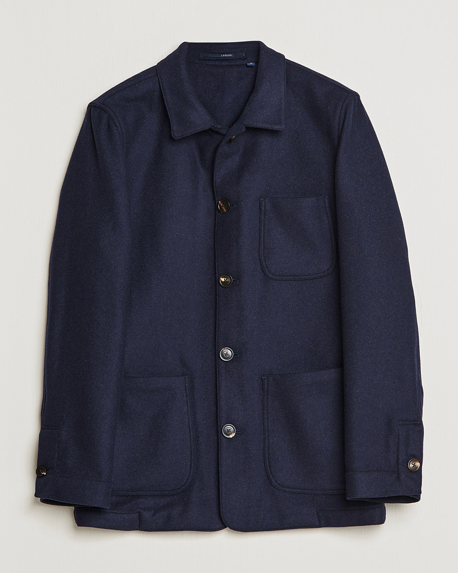 Hombres | Camisas | Lardini | Wool/Cashmere Shirt Jacket Navy