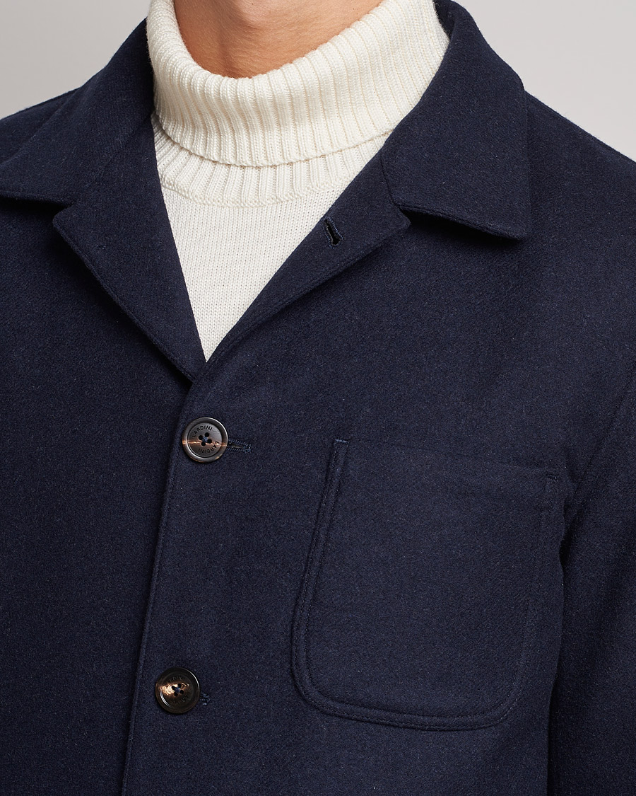 Hombres | Camisas | Lardini | Wool/Cashmere Shirt Jacket Navy