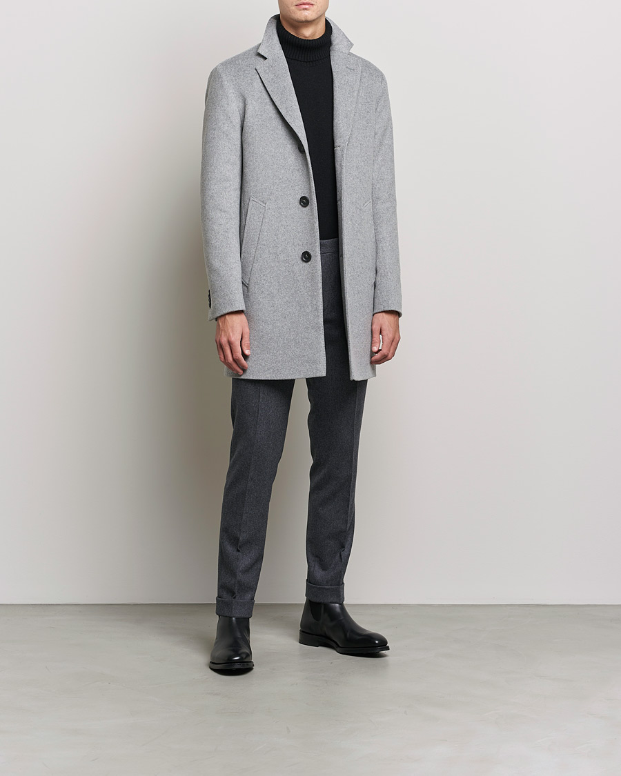 Hombres | Abrigos y chaquetas | Oscar Jacobson | Storvik Wool/Cashmere Coat Light Grey