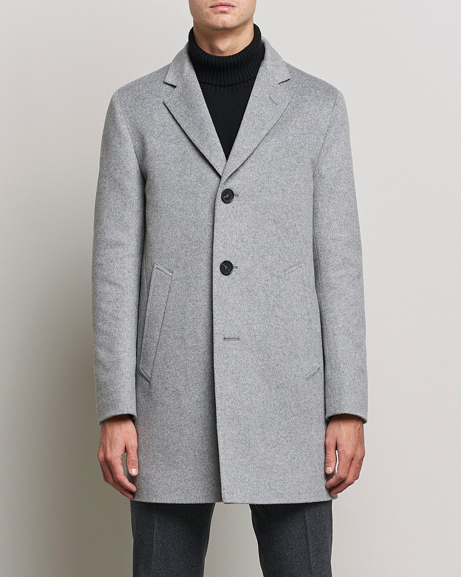 Hombres | Abrigos y chaquetas | Oscar Jacobson | Storvik Wool/Cashmere Coat Light Grey