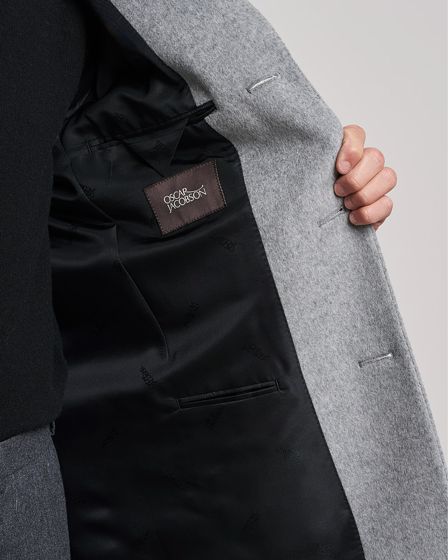 Hombres | Abrigos y chaquetas | Oscar Jacobson | Storvik Wool/Cashmere Coat Light Grey
