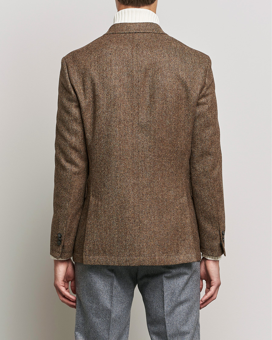 Hombres | Blazers | Oscar Jacobson | Fares Moon Herringbone Tweed Blazer Brown
