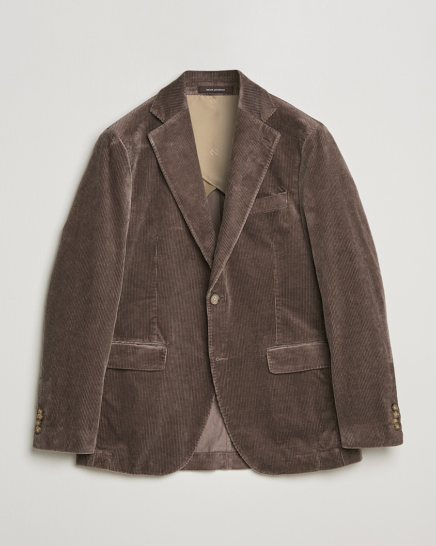 Hombres | Blazers | Oscar Jacobson | Ferry Soft Cord Blazer Light Beige