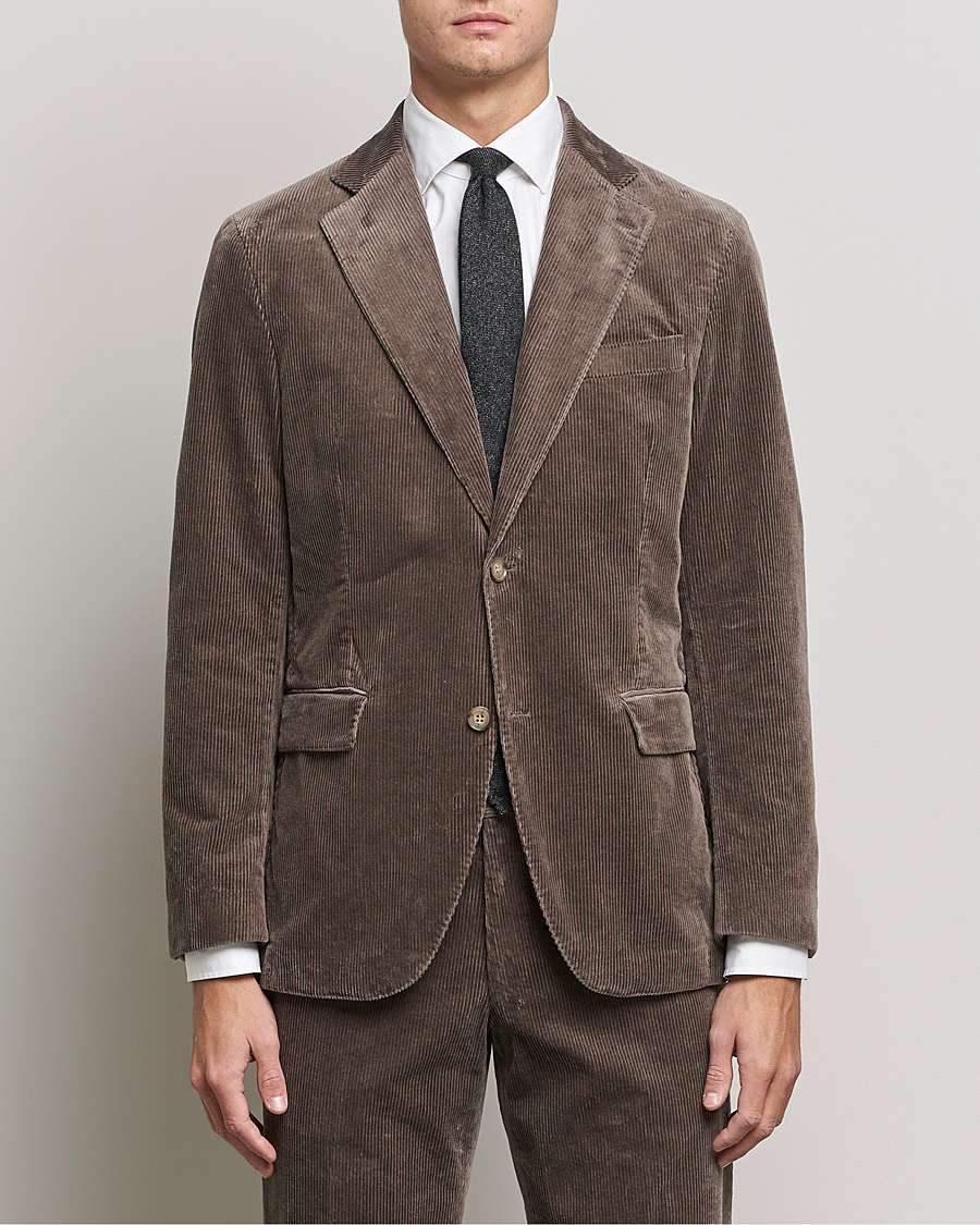 Hombres | Blazers | Oscar Jacobson | Ferry Soft Cord Blazer Light Beige