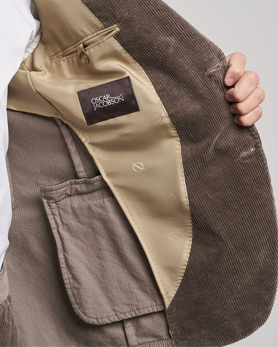 Hombres | Blazers | Oscar Jacobson | Ferry Soft Cord Blazer Light Beige