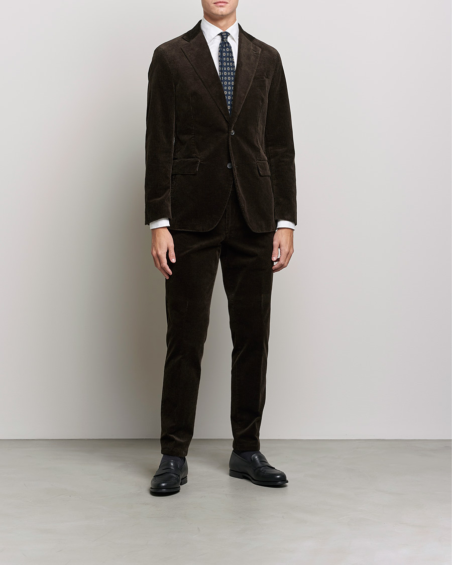 Hombres | Blazers | Oscar Jacobson | Ferry Soft Cord Blazer Brown