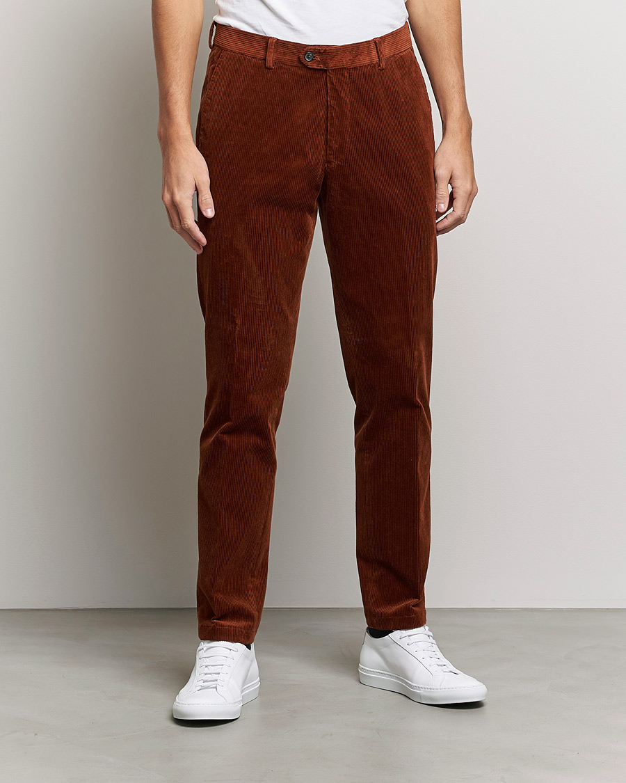Hombres | Pantalones | Oscar Jacobson | Denz Corduroy Trousers Orange