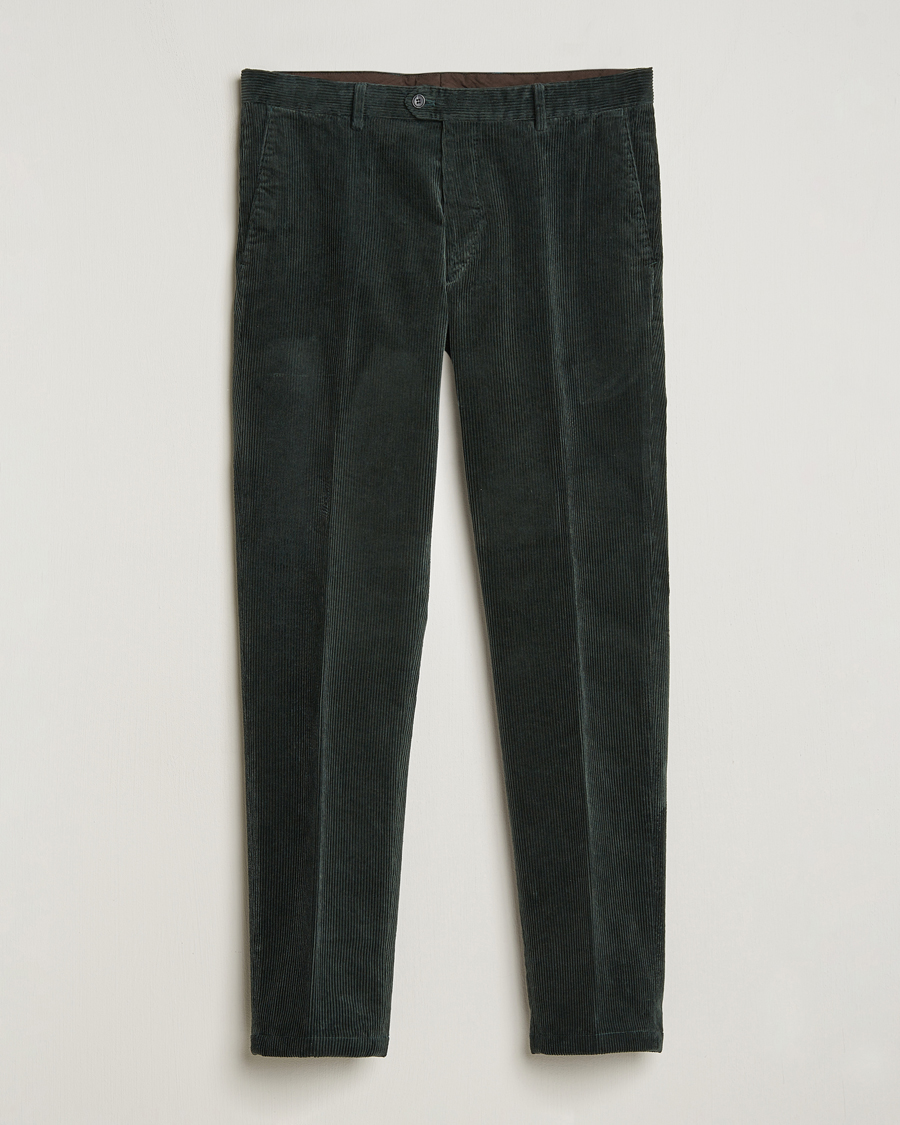 Hombres | Pantalones | Oscar Jacobson | Denz Corduroy Trousers Bottle Green