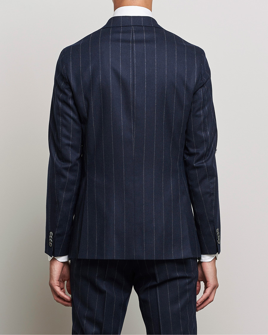 Hombres | Trajes | Oscar Jacobson | Ego Pinstripe Wool Flannel Suit Navy
