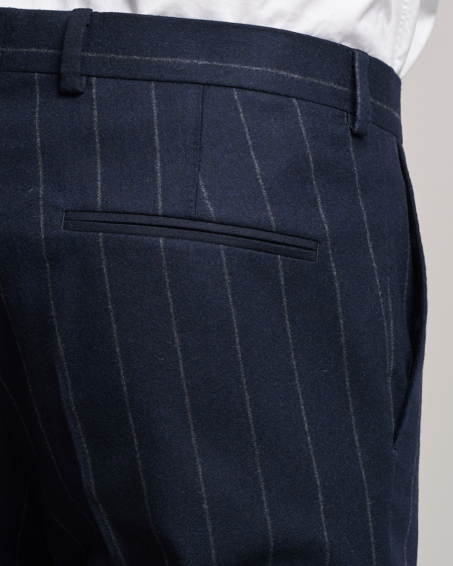 Hombres | Trajes | Oscar Jacobson | Ego Pinstripe Wool Flannel Suit Navy