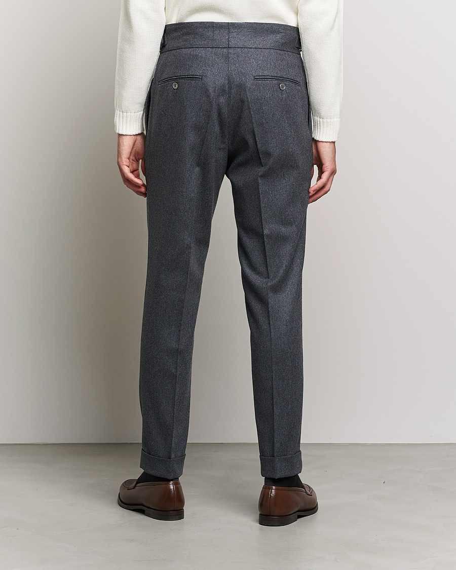 Hombres | Pantalones | Oscar Jacobson | Gurkha Flannel Trousers Charcoal